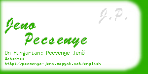jeno pecsenye business card
