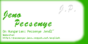 jeno pecsenye business card